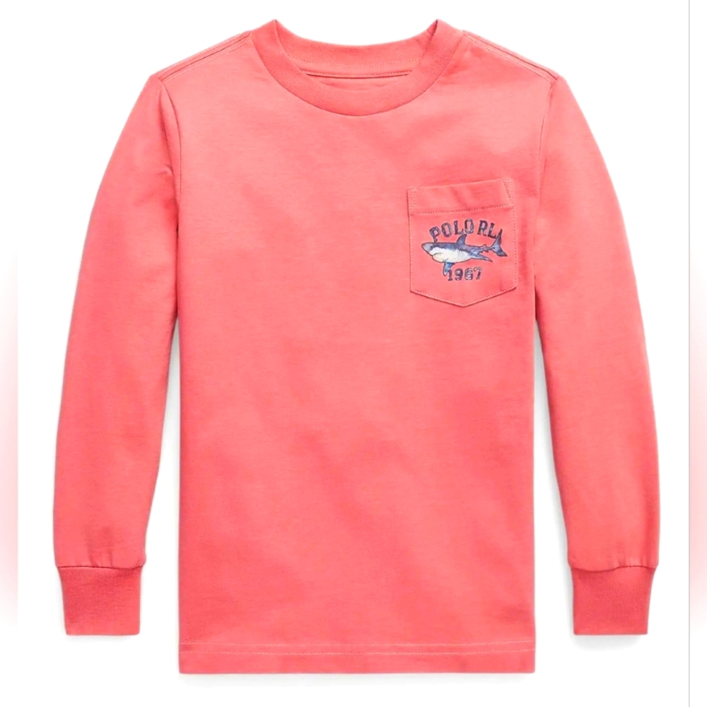 Logo Cotton Long Sleeve Pocket Tee ((Kids))